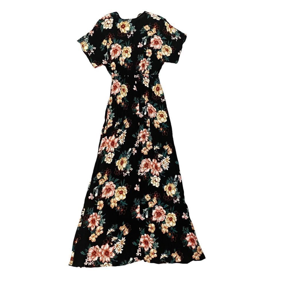 Forever 21 Black Floral Flowy Boho Maxi Sundress - Picture 4 of 7